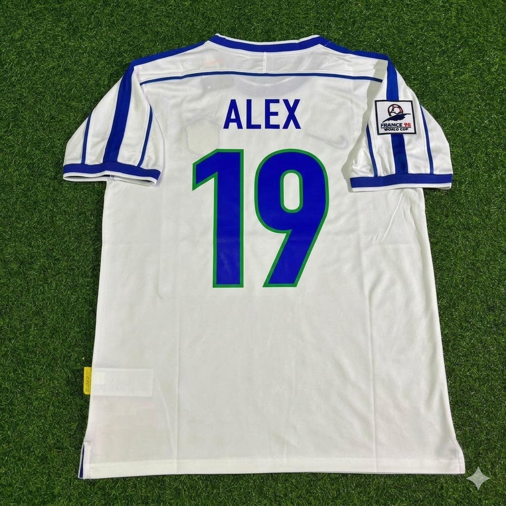 1998 Brazil World Cup Alex De Souza #19 Retro Football Jersey – Back View