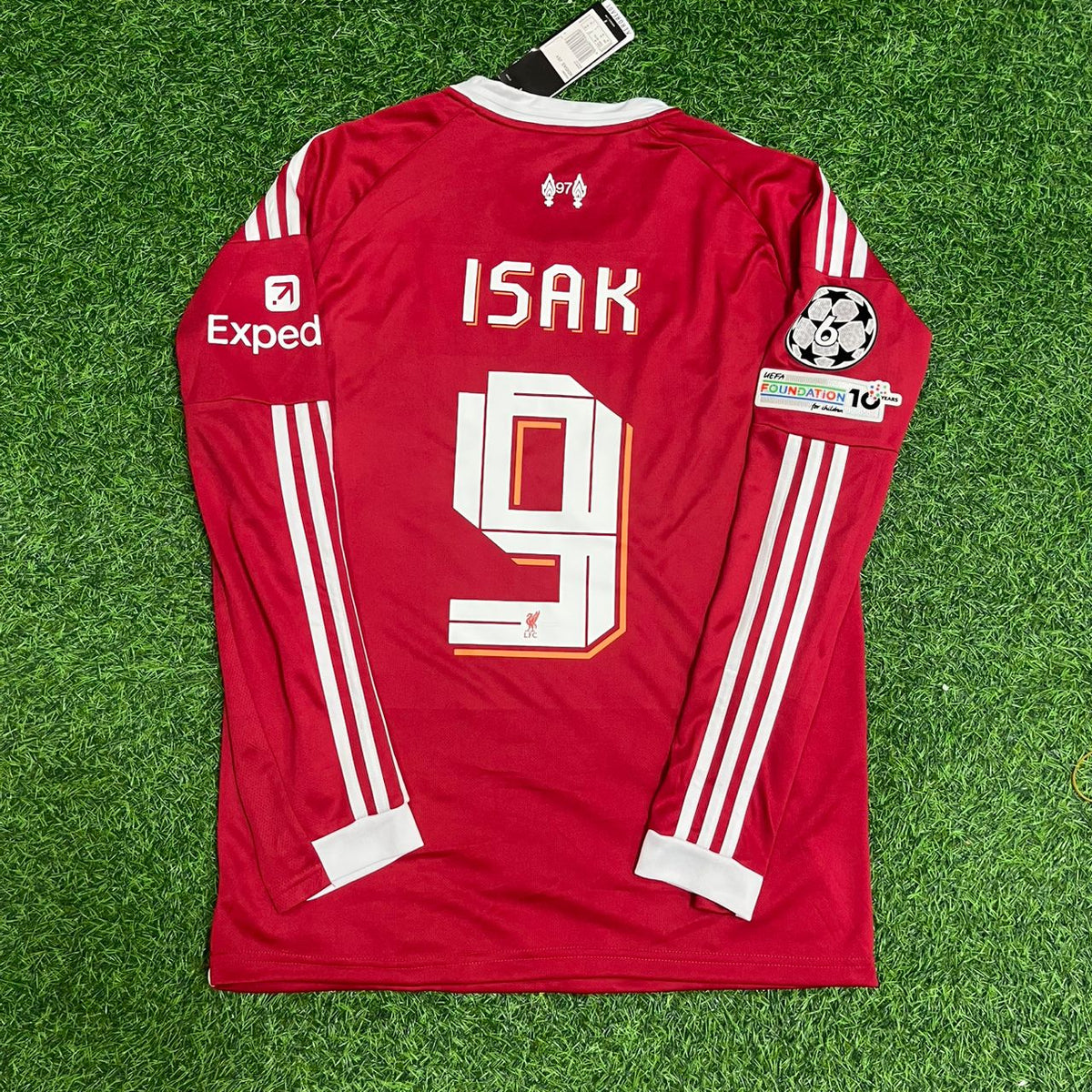 2025 Alexander Isak Liverpool Long Sleeve Football Jersey – Back View