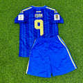 Alexander Isak Sweden 2026 World Cup Away Kids Blue Football Jersey – Back View