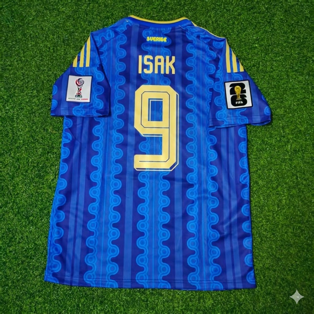 Alexander Isak #9 Sweden World Cup 2026 Jersey – Back View