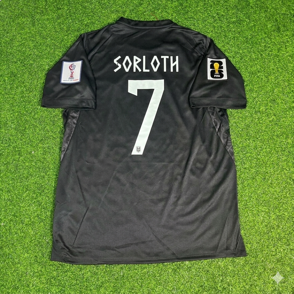 Alexander Sørloth #7 Norway 2026 World Cup Black Away Football Jersey – Back View