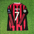 2009/10 Alexandre Pato 7 - Milan Red Black Home Retro Football Jersey – Back View