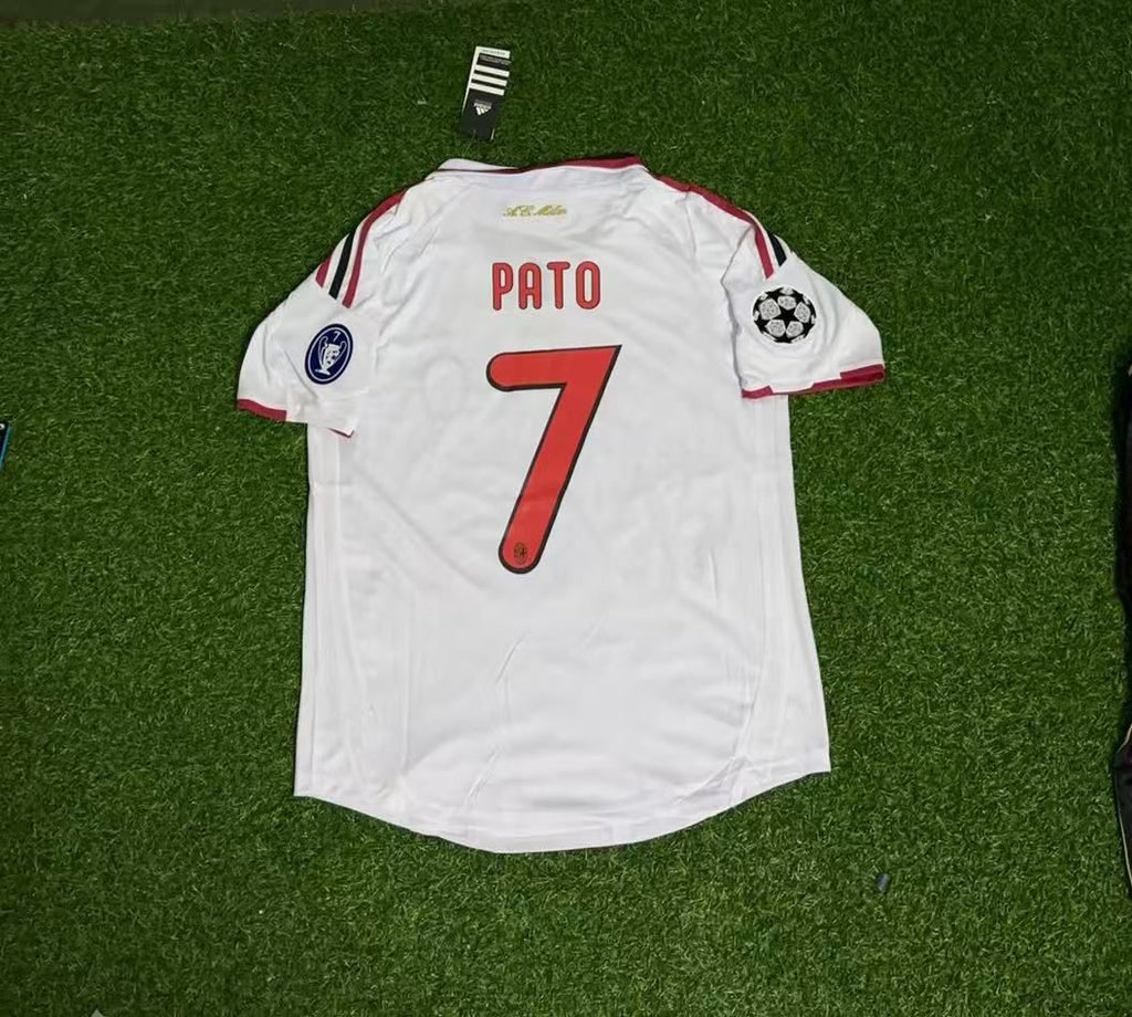 2009 Alexandre Pato Milan 2010 Season White Retro Football Jersey – Back View