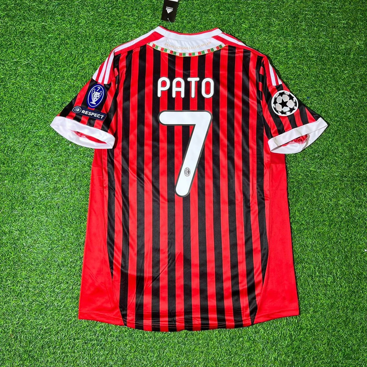 2011/12 Alexandre Pato 7 - AC Milan Home Retro Football Jersey – Back View