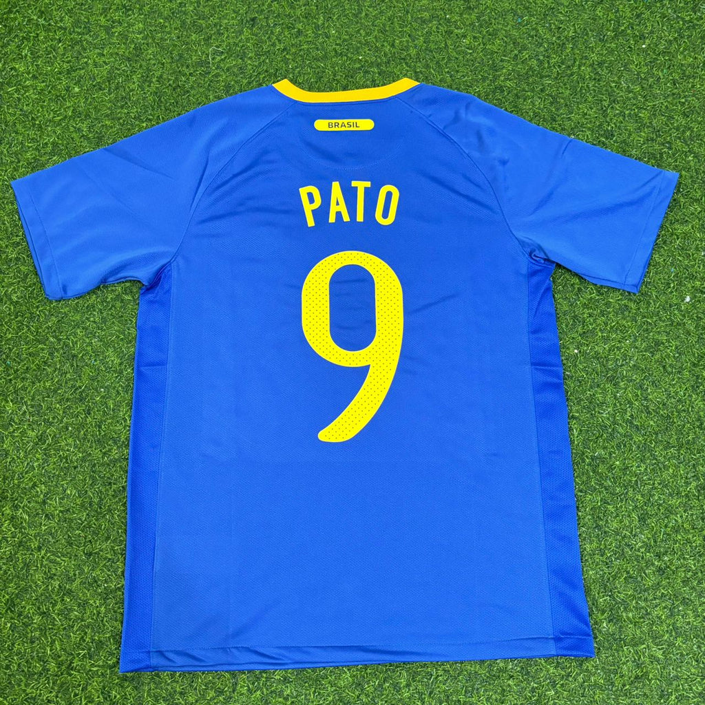 Alexandre Pato Brazil 2010 World Cup Retro Blue Jersey – Back View
