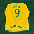 Brazil Long Sleeve Retro Football Jersey – Alexandre Pato #9 – Back View