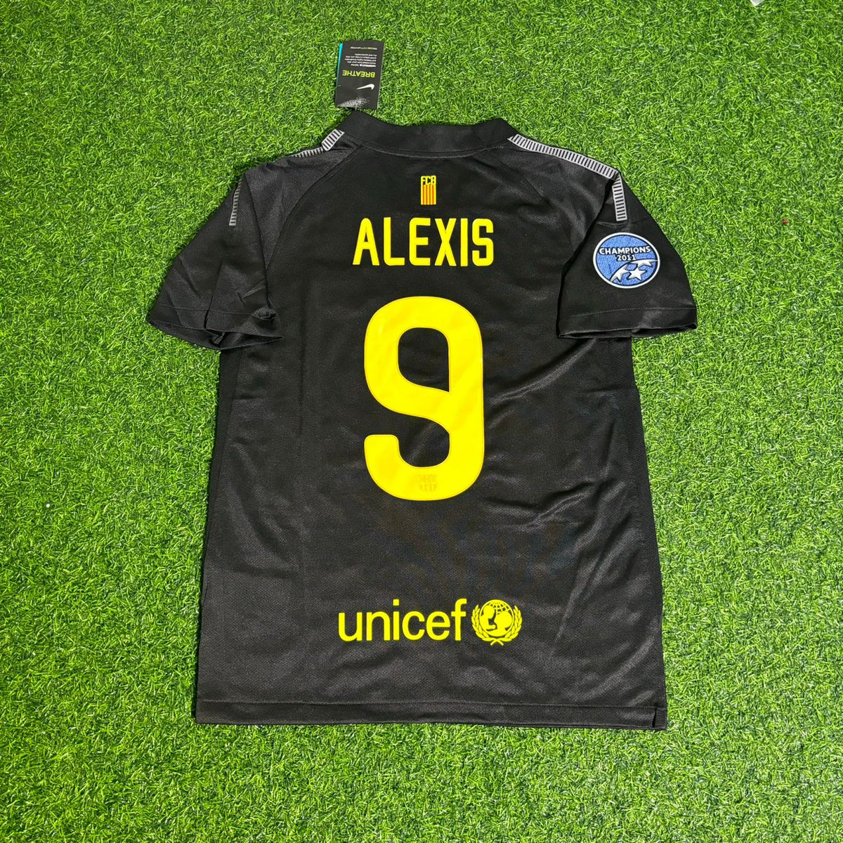 2011/12 Alexis Sanchez Black Barcelona Retro Kit Shirt Football Jersey – Back View