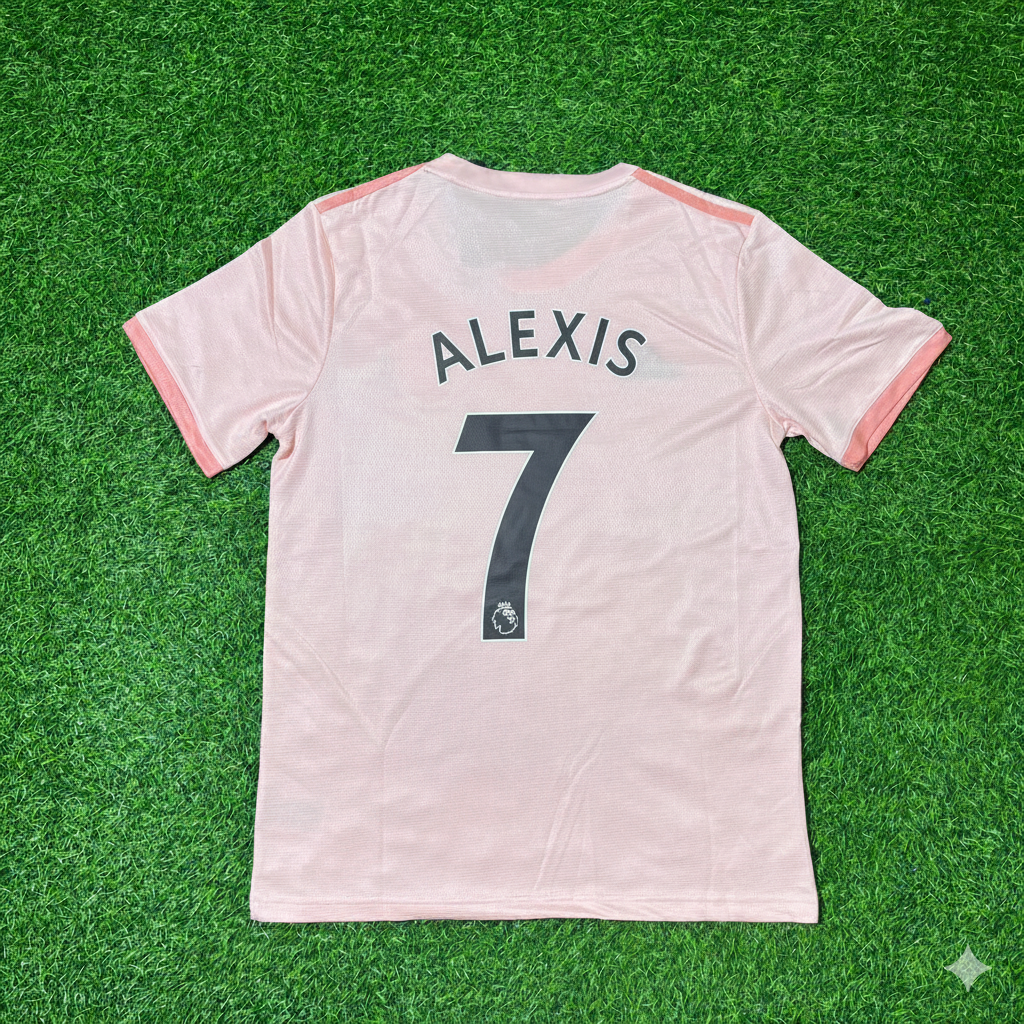 Manchester United 2018/19 Pink Retro Football Jersey – Alexis Sanchez – Back View