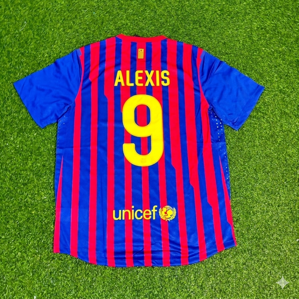 Barcelona 2011/2012 Retro Home Football Jersey – Alexis Sanchez – Back View