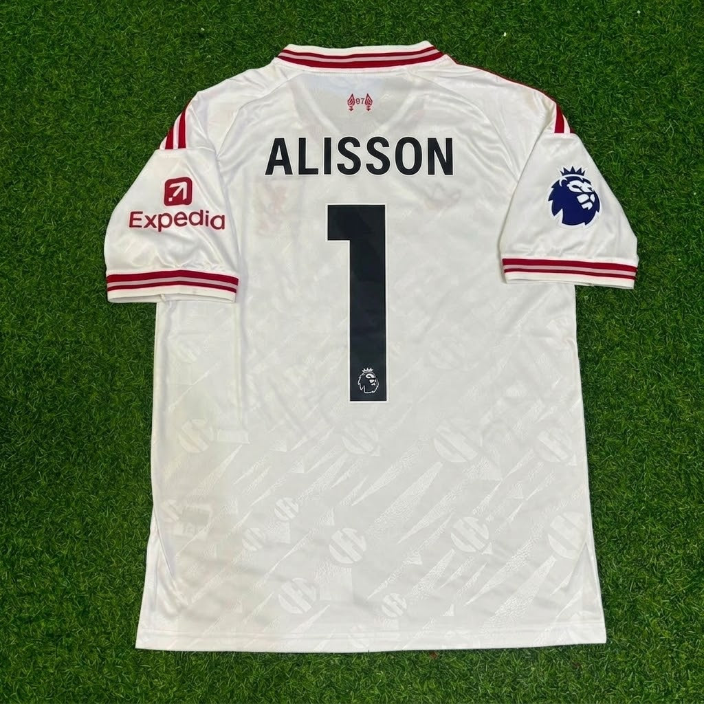 Alisson Becker #1 Liverpool New Season 2027 White Away Football Jersey – Back View
