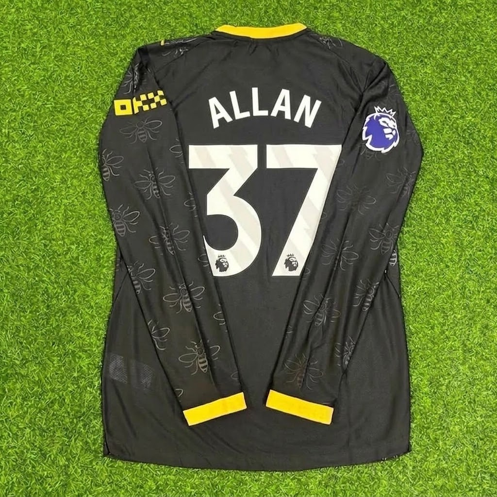 Allan #37 Manchester City 2026/2027 New Season Away Black Long Sleeve Jersey – Back View