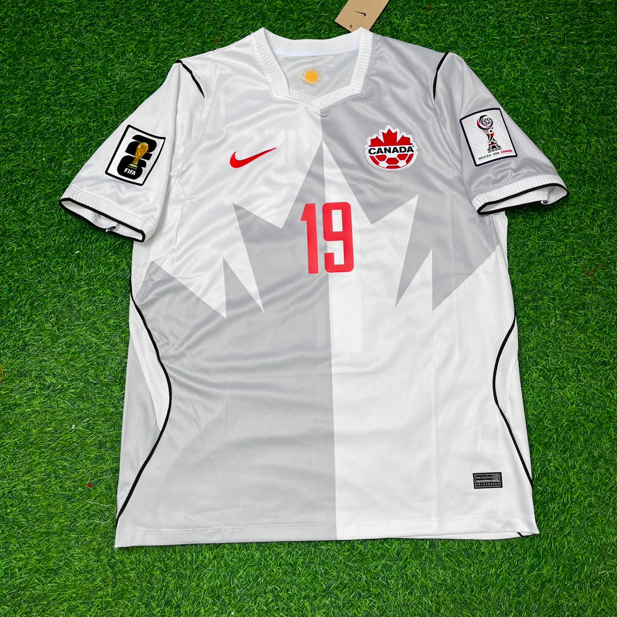 Alphonso Davies Canada 2026 World Cup Away White Football Jersey – Detailed View