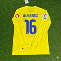 2008/09 Quique Alvarez 16 Villarreal CF Long Sleeve Retro Football Jersey – Back View