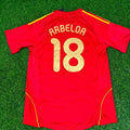 Álvaro Arbeloa #18 Spain EURO 2008 Red Home Retro Football Jersey – Back View
