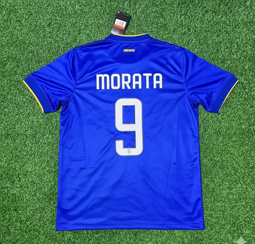 Juventus 2014/15 Retro Blue Football Jersey – Alvaro Morata – Back View