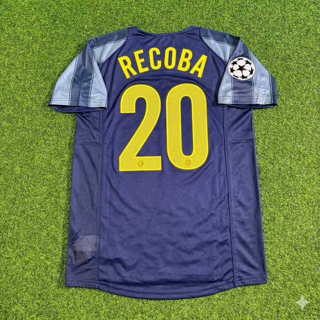 2004/05 Álvaro Recoba #20 Inter Milan Retro Football Jersey – Back View