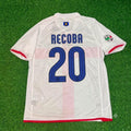Alvaro Recoba #20 Inter 2007- 2008 Season Away White Red Retro Jersey – Back View