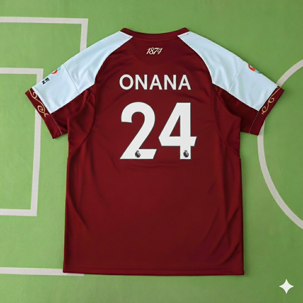 Amadou Onana 24- Aston Villa 2026 Home New season Jersey – Back View