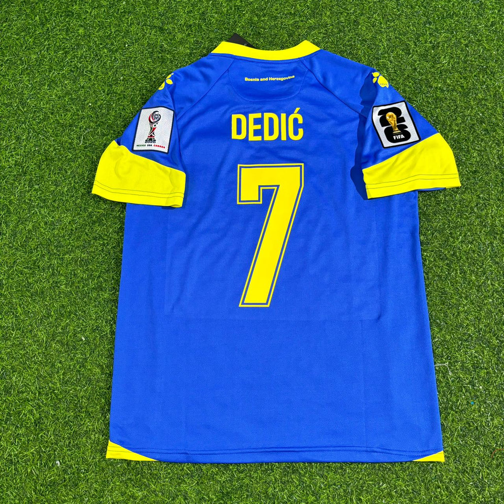 Amar Dedić Bosnia and Herzegovina 2026 World Cup Home Football Jersey – Back View