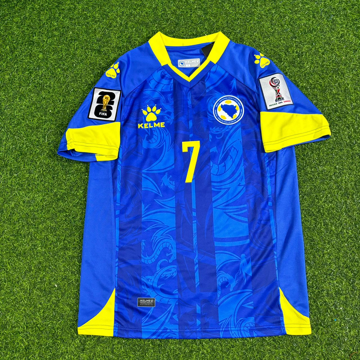 Amar Dedić Bosnia and Herzegovina 2026 World Cup Home Football Jersey – Front View