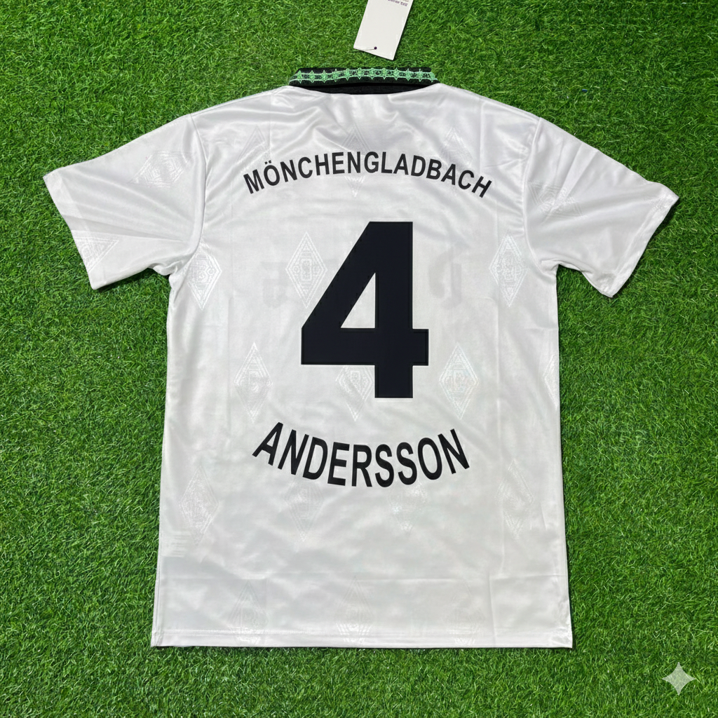 1995/96 Patrik Andersson Borussia Mönchengladbach Retro Fußballtrikot Jersey – Back View