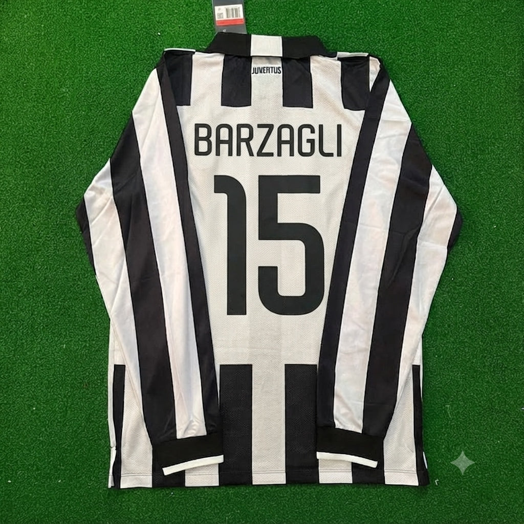 2014 Andrea Barzagli #15 Juventus 2015 Retro Long Sleeve Football Jersey – Back View