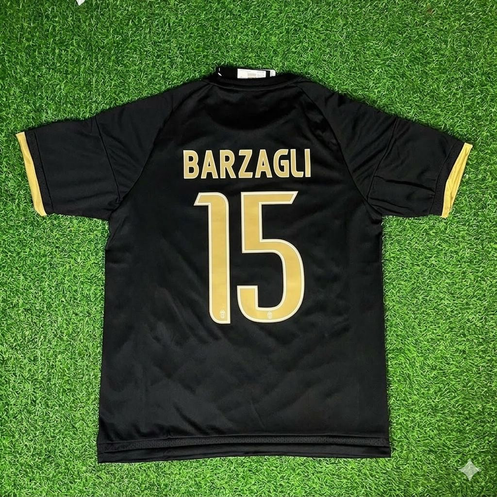 Andrea Barzagli 15- Juventus Retro Black Football Jersey – Back View