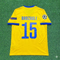 2017/18 Andrea Barzagli Juventus Yellow Retro Football Jersey – Back View