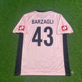 Andrea Barzagli Palermo FC Pink Retro Football Jersey – Back View