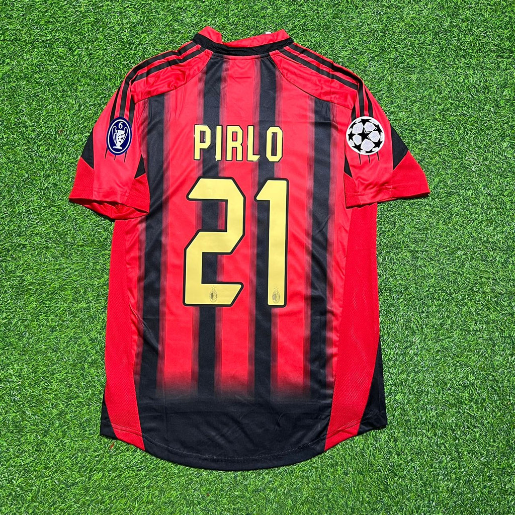 AC Milan 2004 2005 Home Retro Football Jersey – Andrea Pirlo #21 – Back View