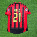 AC Milan 2004 2005 Home Retro Football Jersey – Andrea Pirlo #21 – Back View