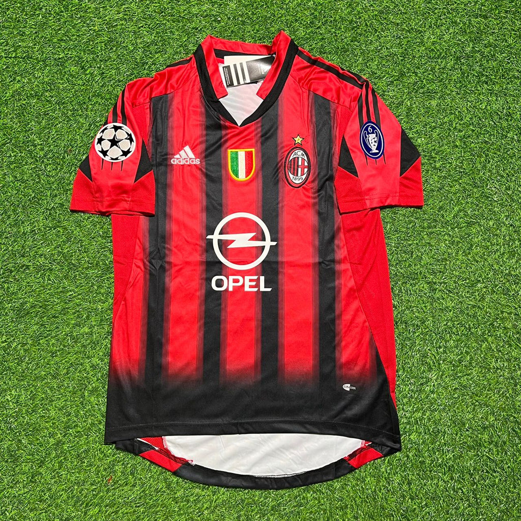 2004 Alessandro Nesta #13 AC Milan 2005 Home Retro Football Jersey – Front View