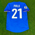 Italy Home Blue Retro Football Jersey – Andrea Pirlo – Back View