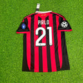 Andrea Pirlo - AC Milan 2009 2010 Red Black Kit Jersey – Back View