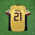 AC Milan Gold Retro Jersey – Andrea Pirlo #21 – Back View