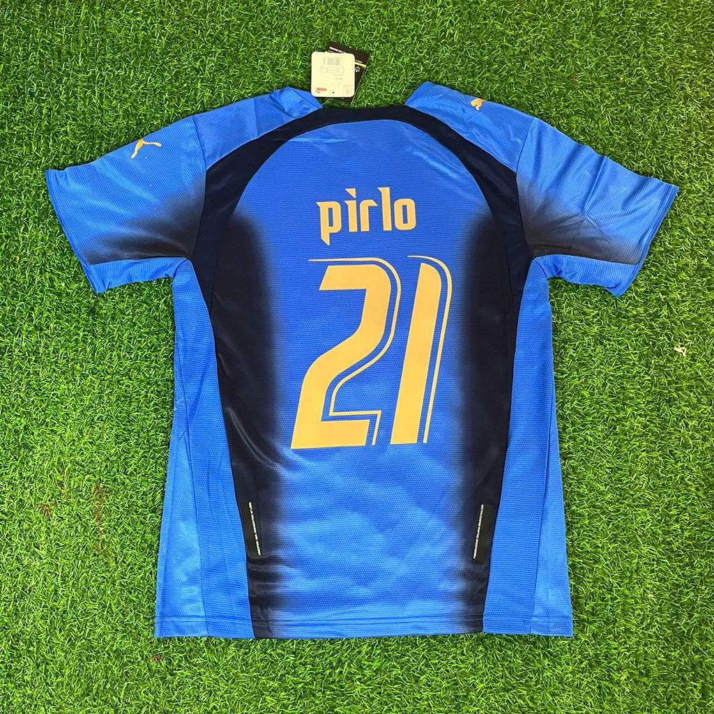 Andrea Pirlo 21 – Italy 2006 World Cup Final Retro Kit Jersey – | | – Back View