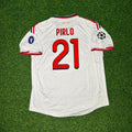 2009 Andrea Pirlo Milan 2010 Season White Retro Football Jersey – Back View
