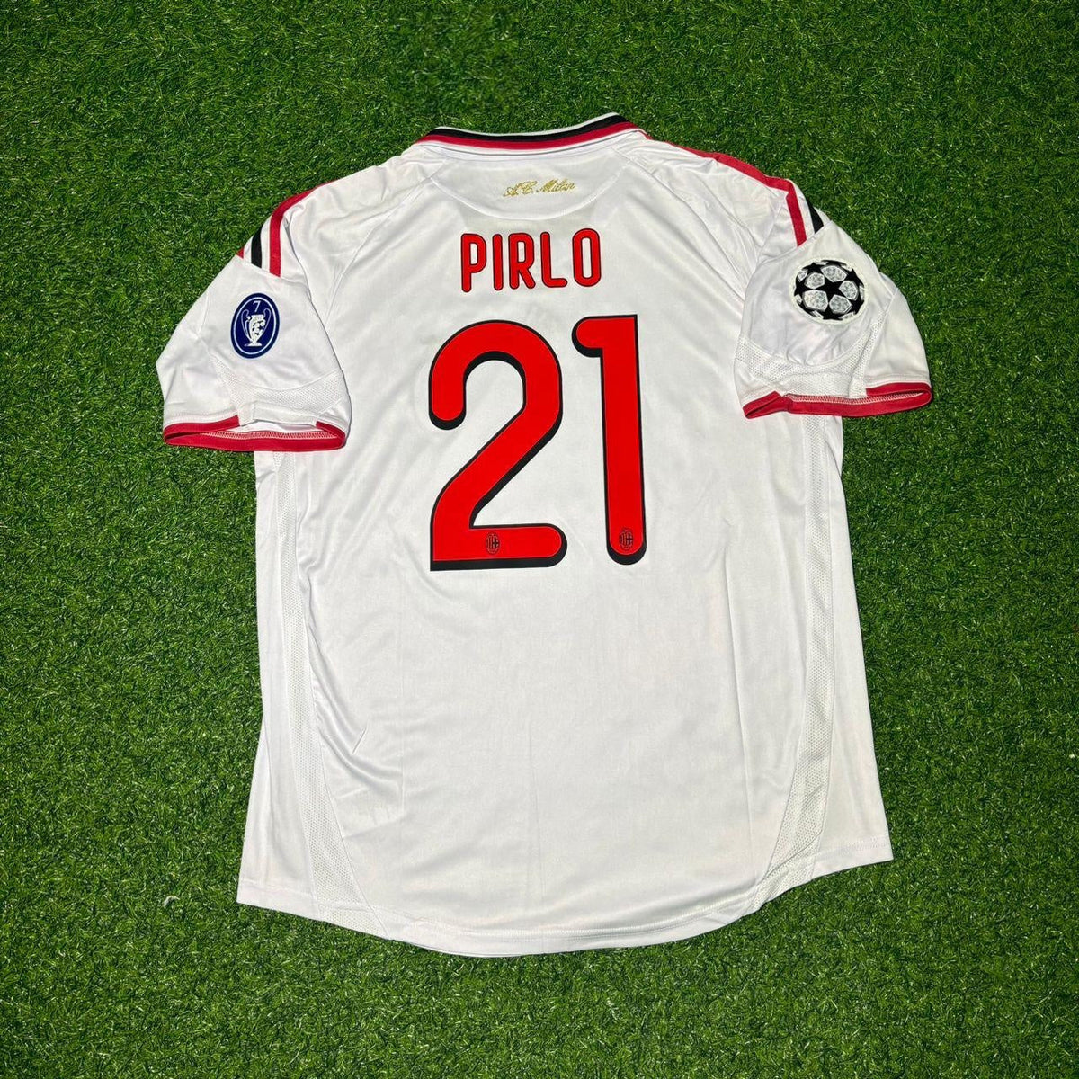 2009 Andrea Pirlo Milan 2010 Season White Retro Football Jersey – Back View