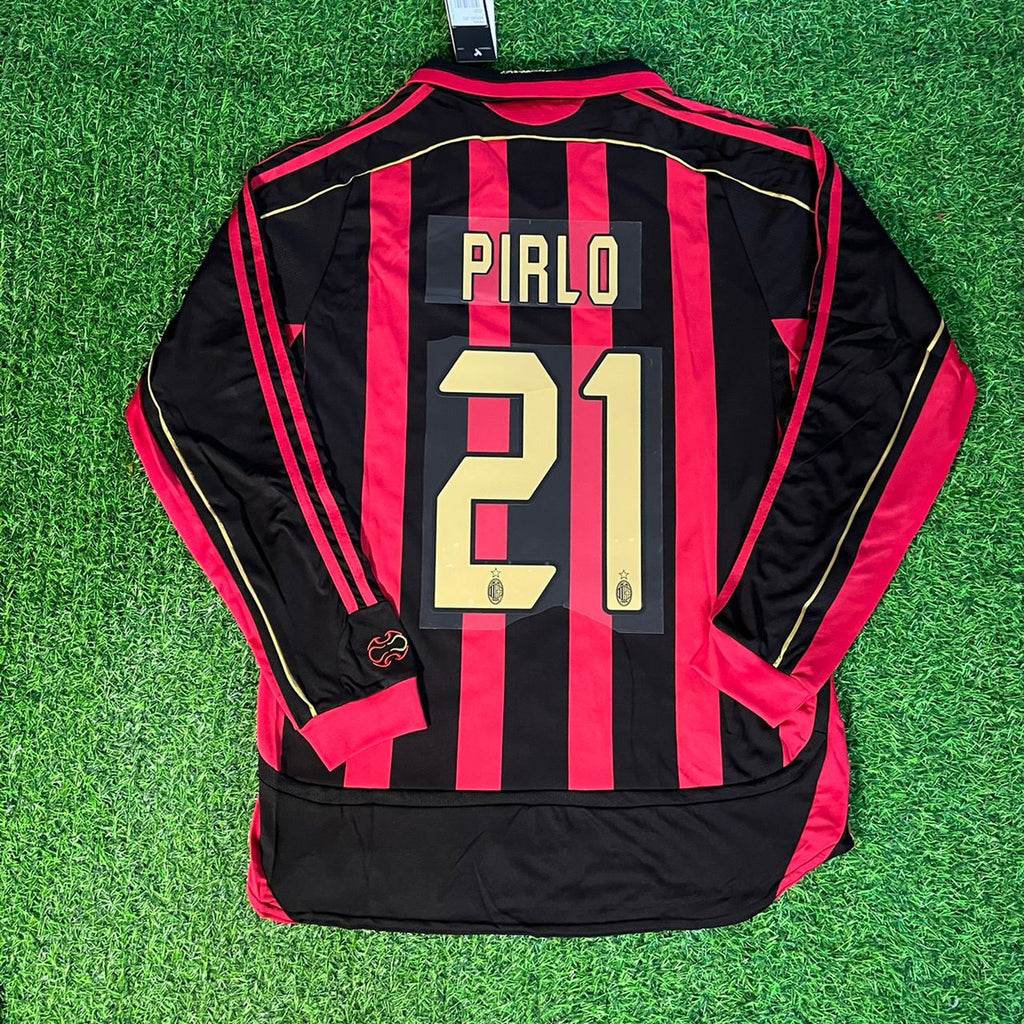 Andrea Pirlo Milan 2006 2007 Retro Long Sleeve Jersey – Back View