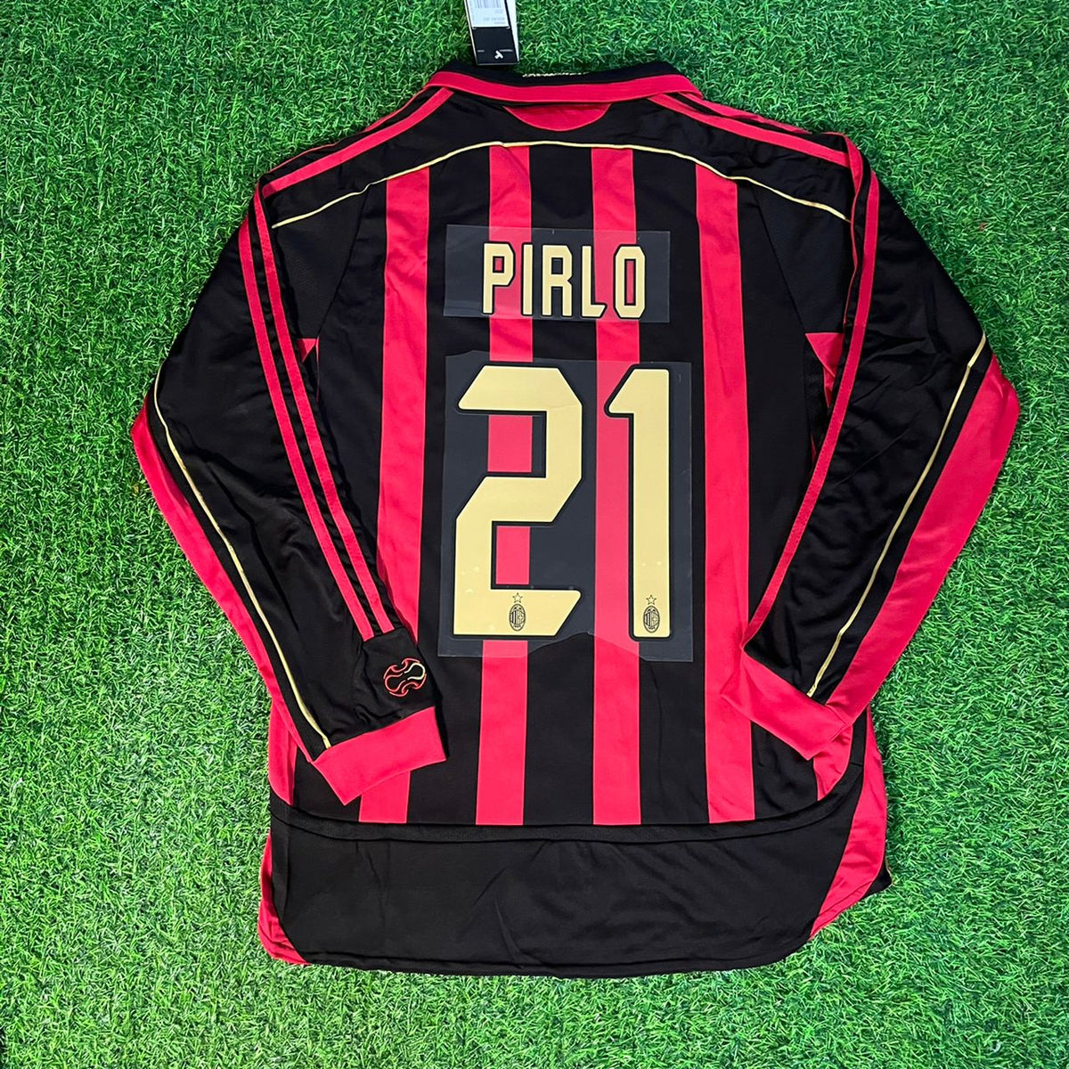 Andrea Pirlo Milan 2006 2007 Retro Long Sleeve Jersey – Back View