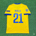 Andrea Pirlo Juventus Yellow Retro Football Jersey – Back View