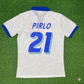 Italy White Retro Football Jersey – Andrea Pirlo – Back View