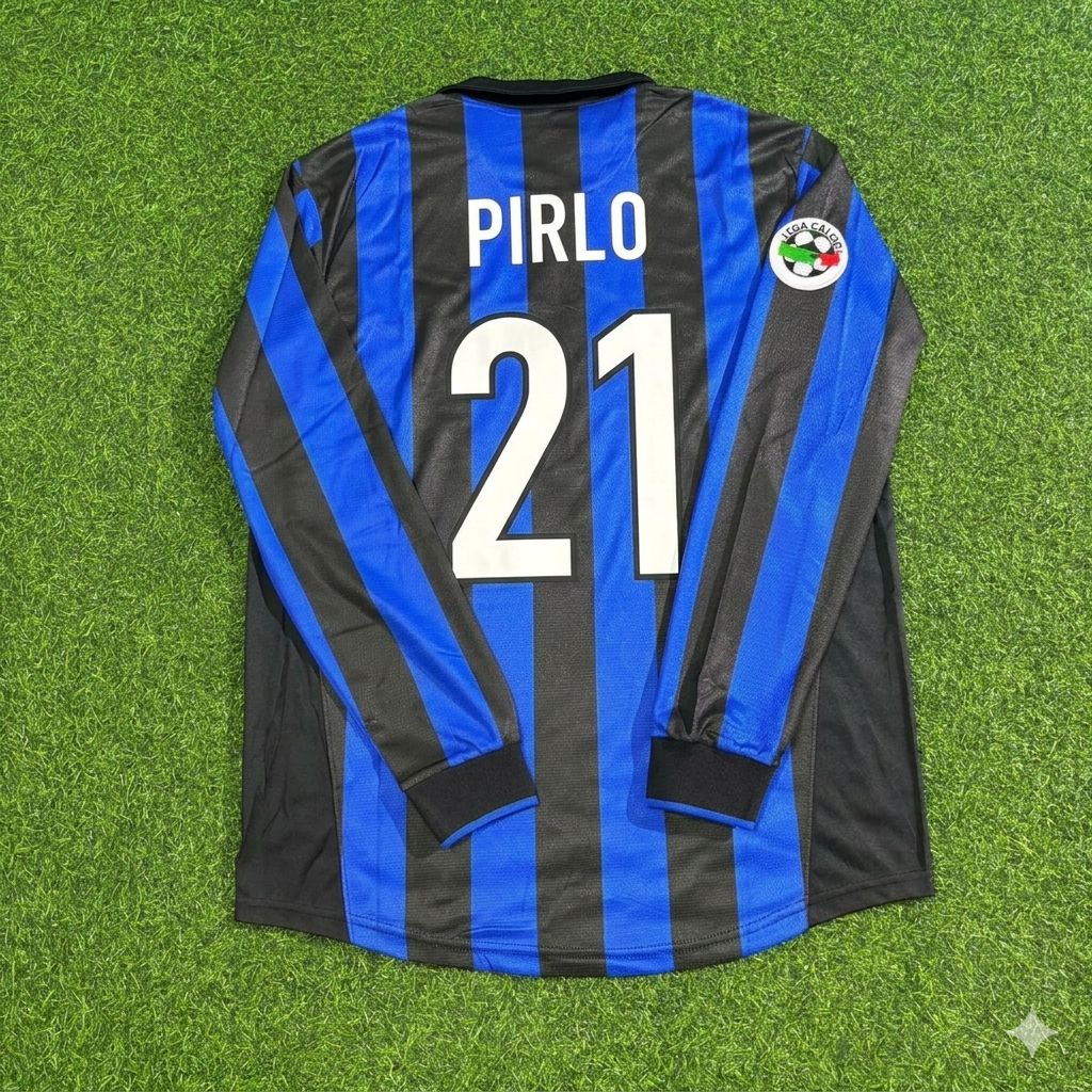 1998 Andrea Pirlo - Inter 1999 Retro Football Jersey – Back View