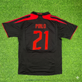 2007/08 Andrea Pirlo AC Milan Black Retro Third Football Jersey – Back View
