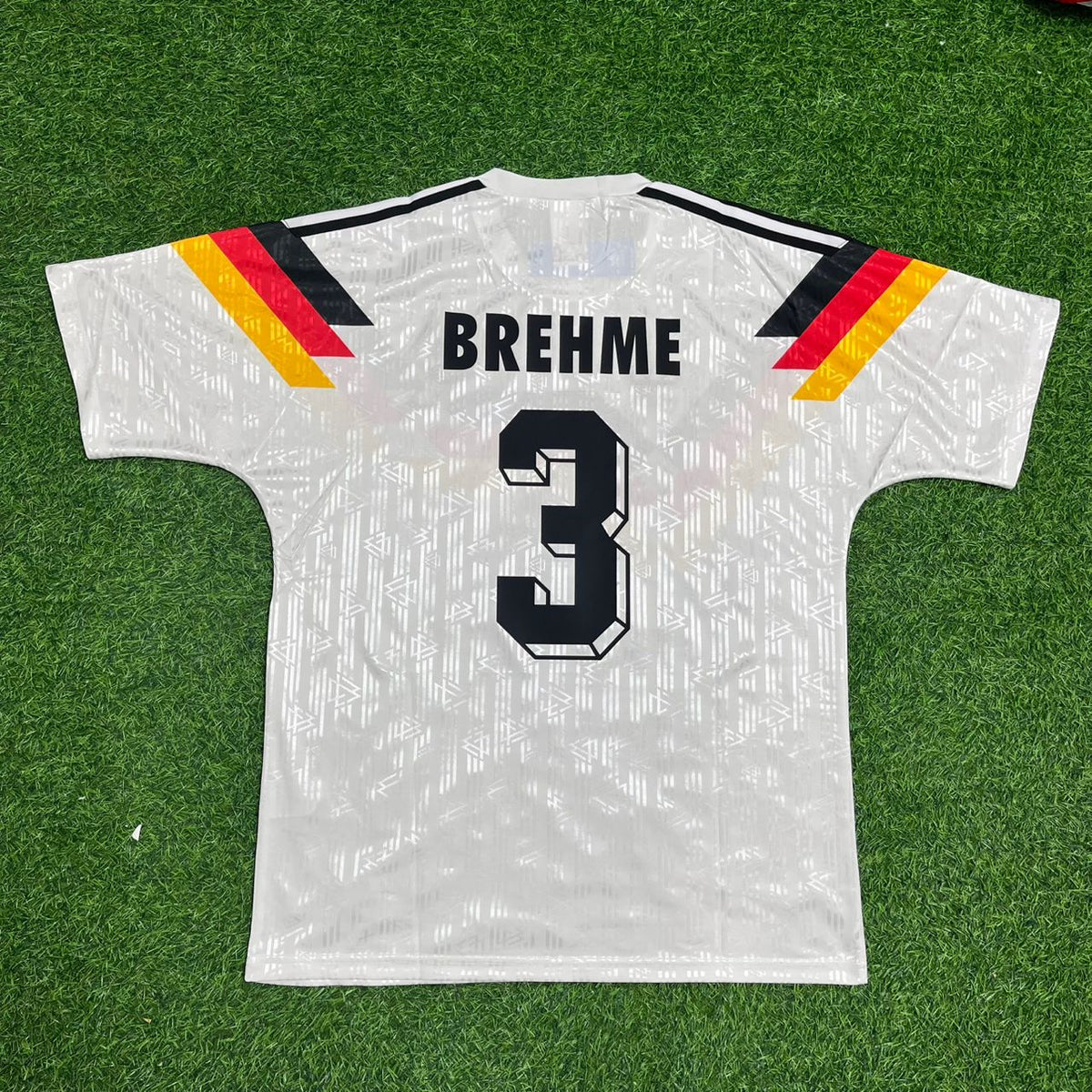 1990 Germany World Cup Andreas Brehme Deutschland Retro Football Jersey - Deutschland Retro- WM 1990 – Back View