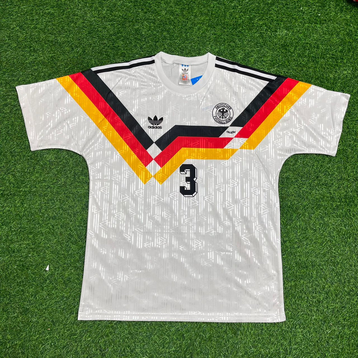1990 Germany World Cup Andreas Brehme Deutschland Retro Football Jersey - Deutschland Retro- WM 1990 – Front View