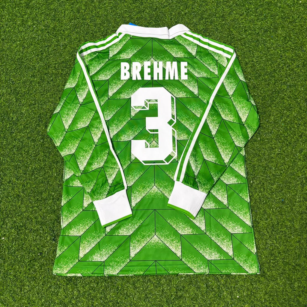 Andreas Brehme Deutschland 1990 Weltmeisterschaft Grünes Langarm Retro – Back View