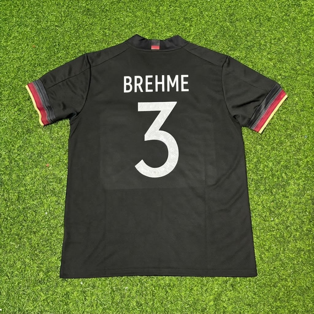 Andreas Brehme #3 Germany Black Retro Football Jersey – Back View
