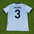 Andreas Brehme Germany 125th Year Special Clear Blue Retro Football Jersey – Back View