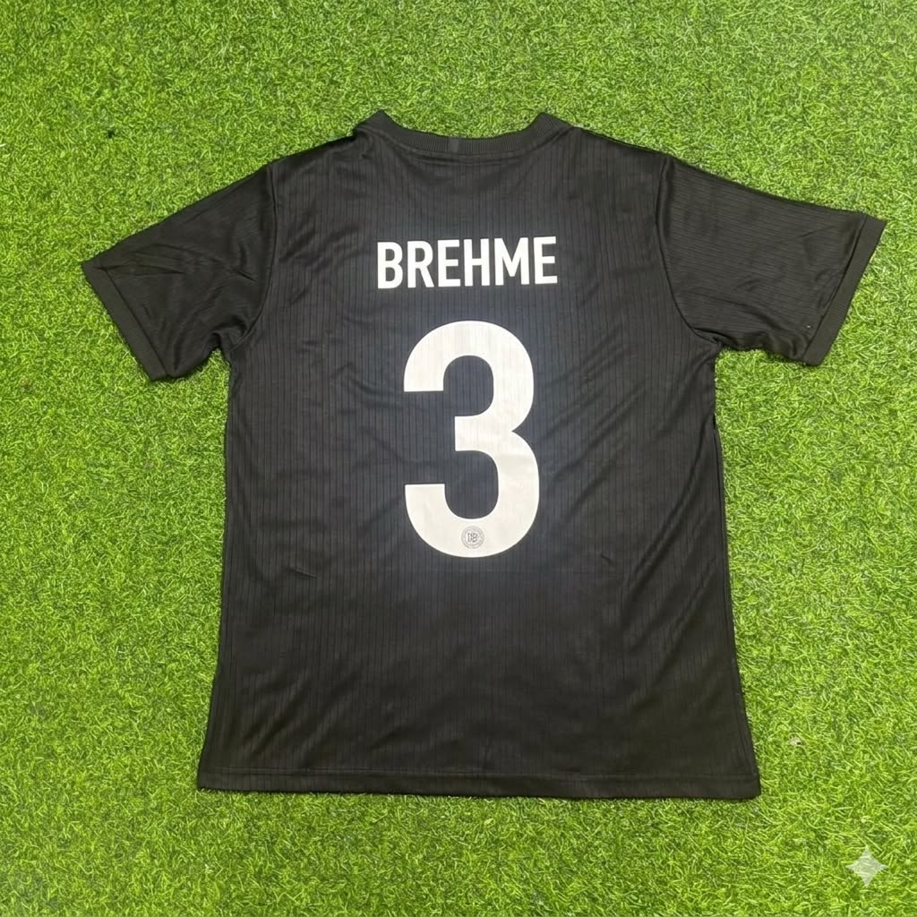 Andreas Brehme Germany 125 Years Special Black Football Jersey – Back View